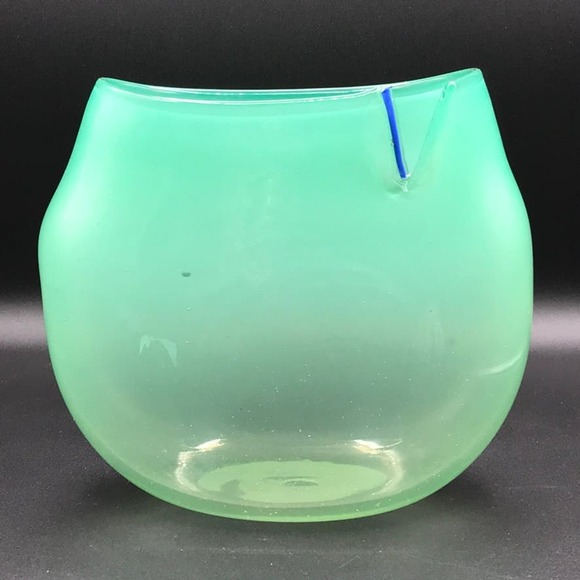 Vintage Amy Roberts Hand Blown Green Opalecent Vase Pilchuck Glass 1981 Signed - Picture 1 of 12